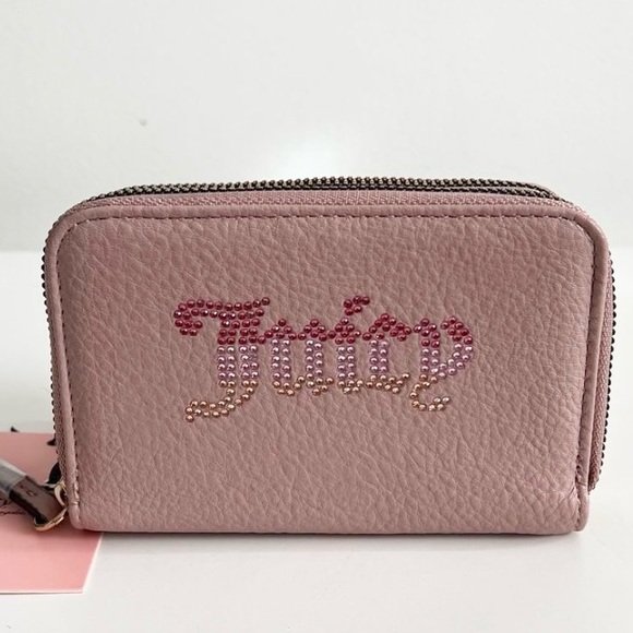 NWT Juicy Couture Dusty Blush Pink Breaking The Rules Double Medium Zip Wallet - Picture 8 of 8